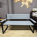 Лавка 1500х450х900 мм з металевого каркасу та дерева у стилі Loft, фото 4