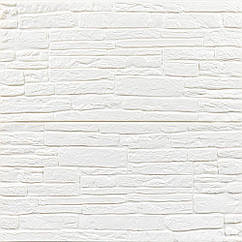 Самоклеюча 3D панель культурний камінь білий 700х600х8мм (191)  SW-00000070