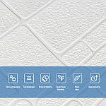 Самоклеюча 3D панель камінь білий 700х700х6мм (151) SW-00001155, фото 4