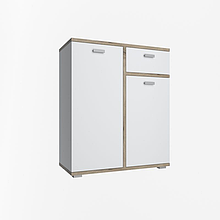 Комод 2Д1Ш у передпокій, вітальню, спальню з ЛДСП Лаціо білий/дуб сонома Сокме