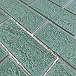 Панель стінова 70*70cm*5mm зелена цегла зі сріблом (D) SW-00001803, фото 8