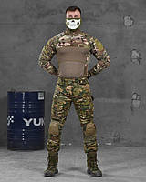 Тактический костюм мультикам военная форма multicam рип стоп боевая рубашка убакс и штаны камуфляж лето