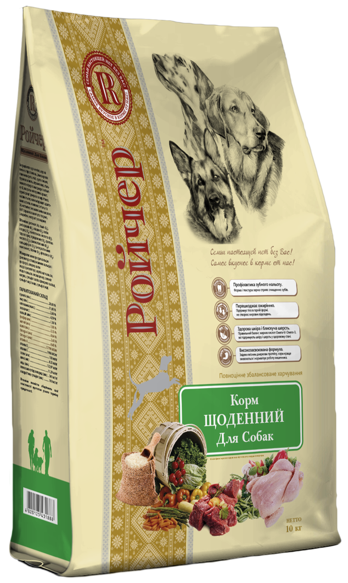 Сухий корм для собак Ройчер Щоденний 10 кг - фото 1 - id-p2148541989