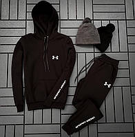 Мужской Костюм Under Armour с кофтой с капюшоном на змейке и штанами с логотипом из хлопка