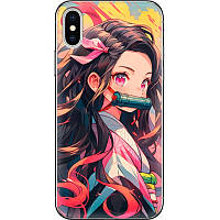 Чехол Силиконовый с Картинкой на iPhone XS (Аниме Незуко Камадо, Anime Nezuko Kamado)