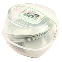 Набір пластикового посуду Supretto для пікніка 48 предметів, м'ятний