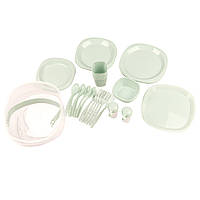 Набір пластикового посуду Supretto для пікніка 48 предметів, м'ятний