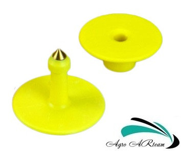 Вушна бирка для поросят, овець, коз, без номера, кругла 2,7х2,7см , фото 1