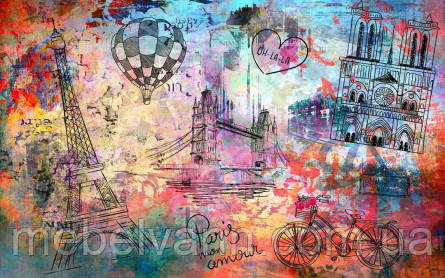 Фотообої Chameleon Різнобарвна архітектура 100х100 см, фото 1