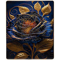 Интерьерная картина для декора стен 40х50 см в доме с камнями и рисунком Декоративная синя Роза D667