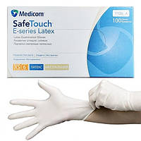 Рукавички латексні Medicom Safe-Touch E-Series упаковка - 50 пар, розмір XS (припудрені) білі