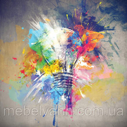 Фотообої Chameleon Лампочка в стилі арт 100х100 см, фото 1