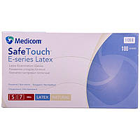 Перчатки латексные Medicom Safe-Touch E-Series упаковка - 50 пар, размер S (припудренные) белые