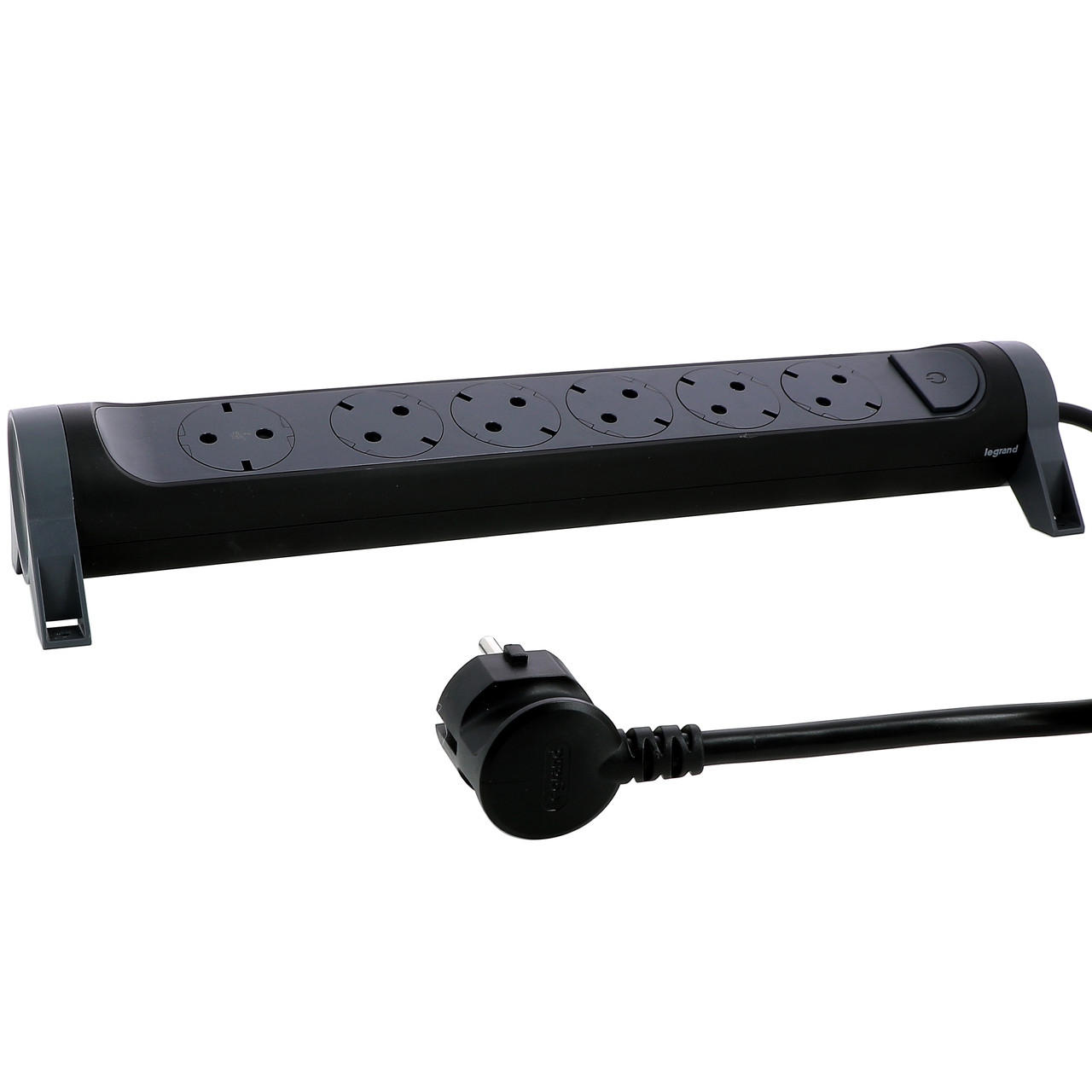 Подовжувач ПРЕМІУМ 6х2К+З розеток 16 А, поворотний, з кабелем 3 м, колір Чорний