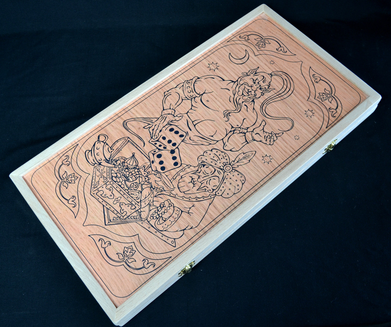 Нарды "Джин и ночь" I  Большие нарды I Настольная игра нарды из дерева