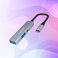 USB-хаб адаптер переходник кабель 3 USB Lightning OTG Adapter USB HUB Earldom ET-HUBII