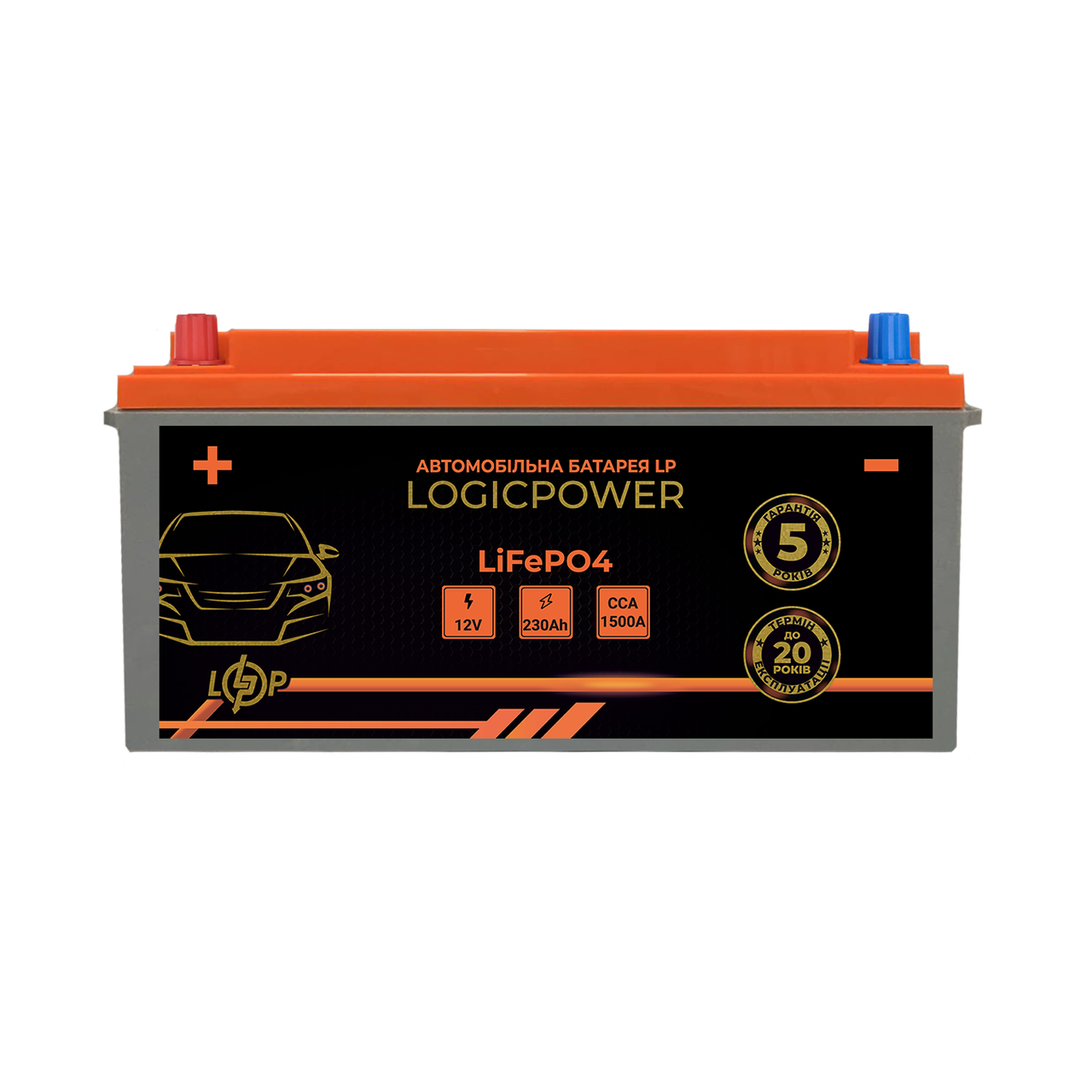 Автомобільний літієвий акумулятор LP LiFePO4 12V - 230 Ah (+ зліва) BMS 1500А, фото 1