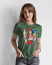 Жіноча патріотична футболка mishe хакі