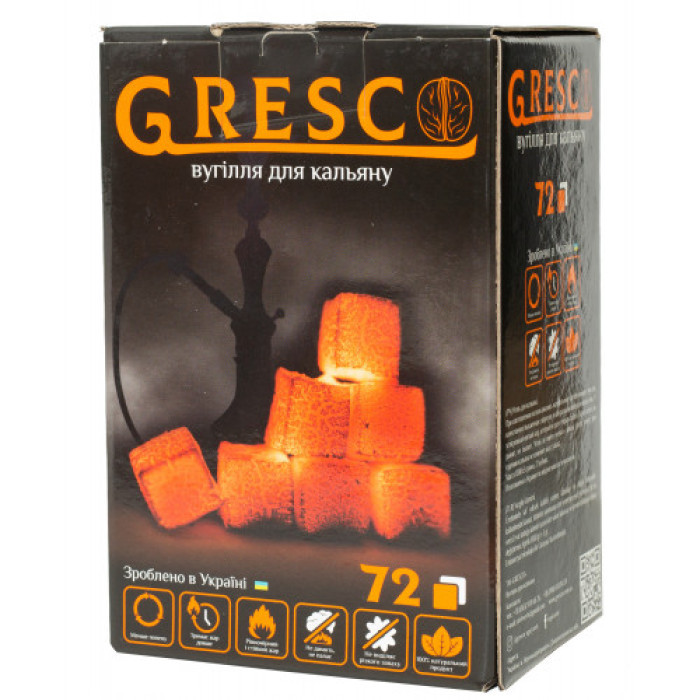Вугілля для кальяну горіховий Gresco1 кг