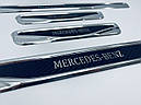 Накладки на пороги Mercedes C-Class W205 (нерж.+карбон) TAN24 Дизайн 1, фото 3