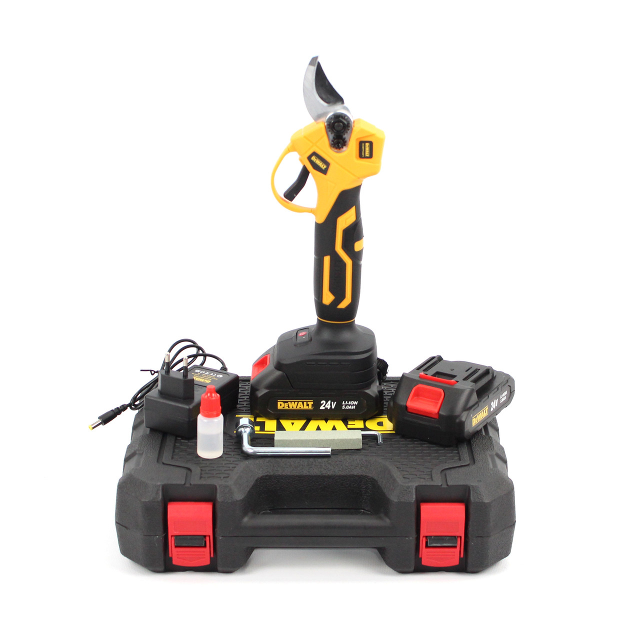Акумуляторний секатор DeWalt DCMPP540P1 (24V, 5AH), АКБ секатор Деволт