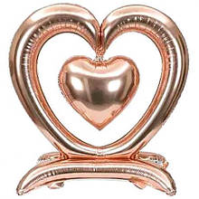 Кулька фольгована підлогова "Серце" бронза 100*90см FL-007 MZOPT