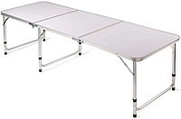 Туристичний стіл розкладний великий з чохлом для транспортування Кемпінг Алюмінієвий стіл розкладний до 30 кг