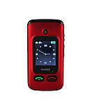 Телефон кнопочний розкладачка бабушкофон з озвучкою цифр Sigma Shell Type C червоний, фото 5