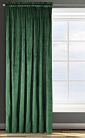 Штора велюровая Design91 ROSA Velvet Curtain , 1 шт., , 200 г/м²,140 x 270 см, темно-зеленый