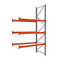 Паллетные стеллажи, приставная секция, 5000х1800х1100 мм (3 яруса х 2 т), производство, новые, бу