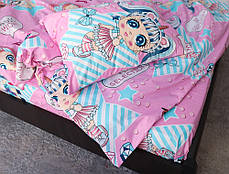 Дитячий рожевий полуторний комплект постільної білизни Ляльки LOL Лол 150*220 з Бязі Gold ЧеребінкаTM, фото 3