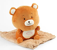Дитяча іграшка-обіймашка ведмедик із пледом усередині 3в1 55 см