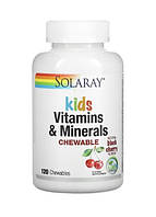 Мультивитамины Solaray Vitamins Minerals жевательные витамины и микроэлементы для детей 120 штук