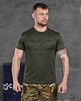 Мужская тактическая футболка хаки coolmax влагоотводящая, армейская футболка олива зсу с принтом Йода 3XL