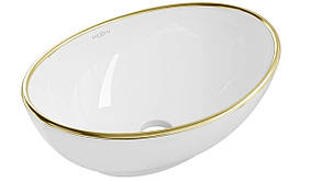 Умивальник (раковина) MEXEN ELZA WHITE GOLD EDGE накладний *