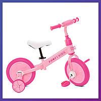 Детский беговел велосипед на стальной раме 12 дюймов PROFI KIDS MBB 1012-2 Розовый