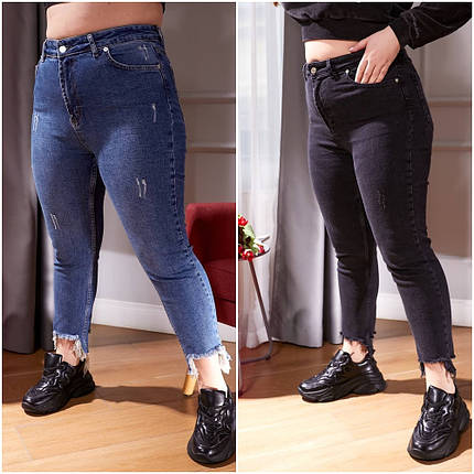 Жіночі джинси з джинс стрейч тягнуться розміри батал, фото 1