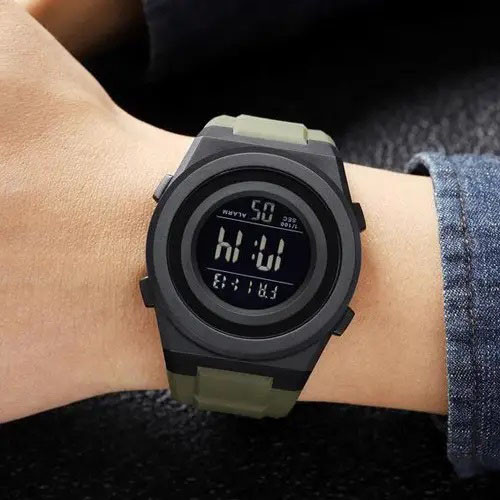 Військові годинники з батарейкою, Чоловічі круглі спортивні годинники Водонепроникні 50 м SP-56, фото 1