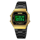 Годинник retro vintage SKMEI 1647GDBK, Електронний вологозахищений наручний годинник KN-19, фото 7