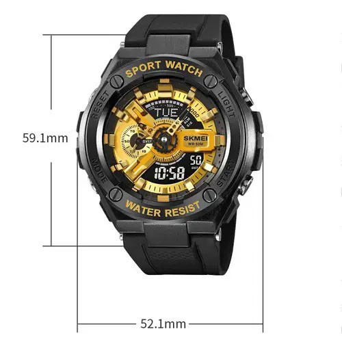 Протиударні годинники SKMEI 2101BKGD, Стильні армійські годинники Рибальські TY-39, фото 1
