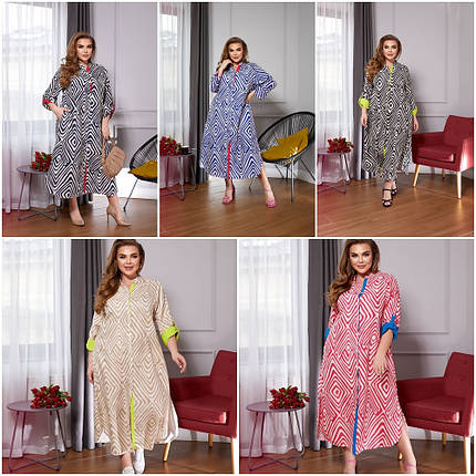 Плаття з попліну тканина високої якості розміри батал, фото 1