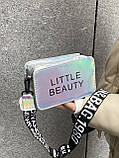 Жіноча дитяча голографічна сумка крос-боді через плече LITTLE BEAUTY сіра срібна, фото 8