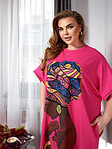 Плаття з двонитки з красивим малюнком весна-осінь розмір батал, фото 3