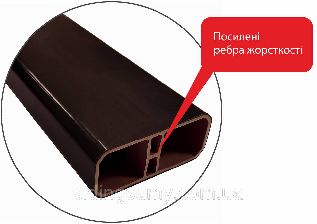 Універсальний посилений профіль ПВХ коричневий для лавок довжиною 1,5 м. від виробника