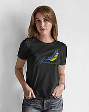 Жіноча патриотична футболка Ukraine mishe чорна