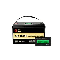 Акумулятор SJY 12V 100Ah LifePo4 (BMS LCD) акб 6000 циклів 100A літій залізо фосфатний