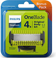 Змінні леза Philips OneBlade Face + Body 4шт. QP620/50 насадка для гоління тіла, насадка для тримера філіпс Упаковка на 4 шт