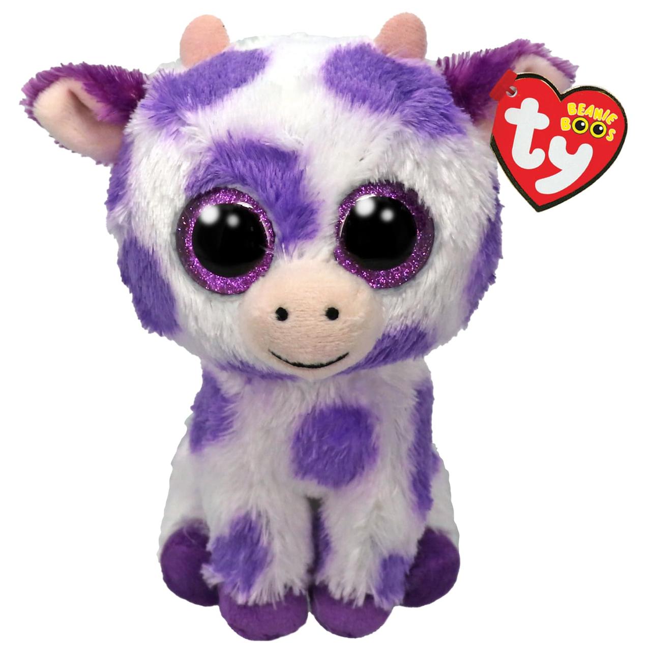 Дитяча м'яка іграшка TY Beanie Boos Корова ETHEL 15 см 37345