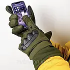 Тактичні зимові рукавички з сенсорним пальцем, розмір L / Водонепроникні утеплені рукавички з хутром, фото 8