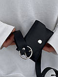 Жіночий класичний пояс-гаманець чорний, фото 7